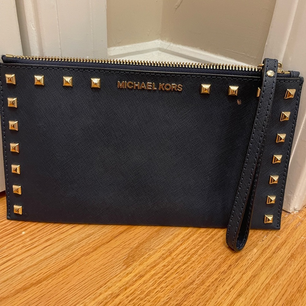 Michael Kors Studded Wristlet - Navy Blue